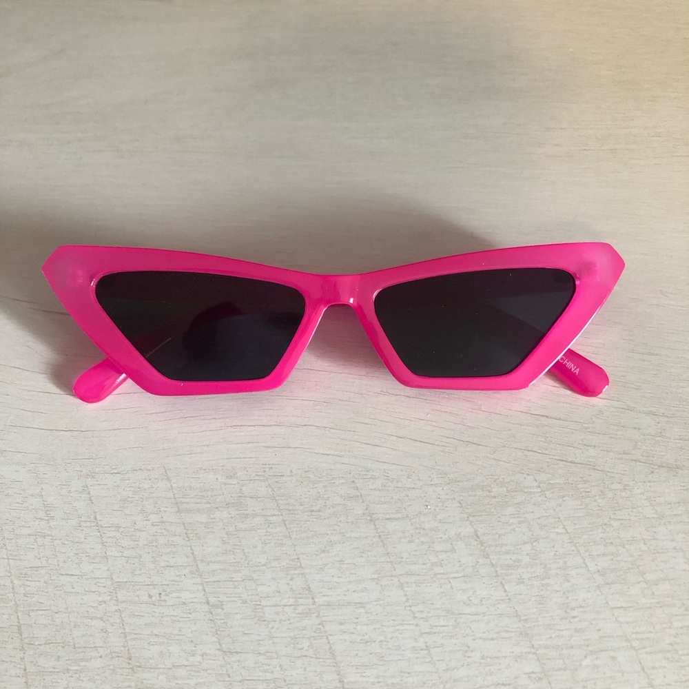 Neon Pink “Betty” Micro Cat Eye Sunglasses Retro